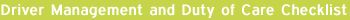 Driver Managemant and Duty of Care Checklist